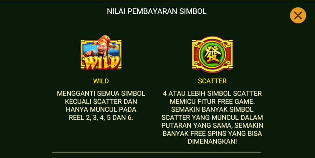 Skala Taruhan dan Pembayaran di Slot Cai Shen 888